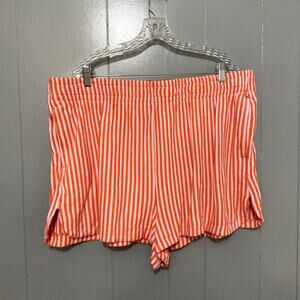 NEW Free Assembly Orange Striped Pull On Terry Cloth Beach Summer Shorts XXXL